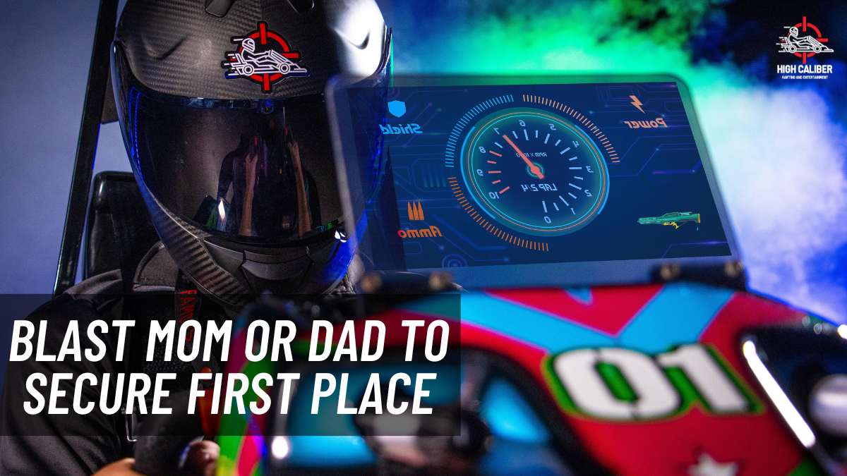 blast mom or dad to the front of the go kart race in combat karting