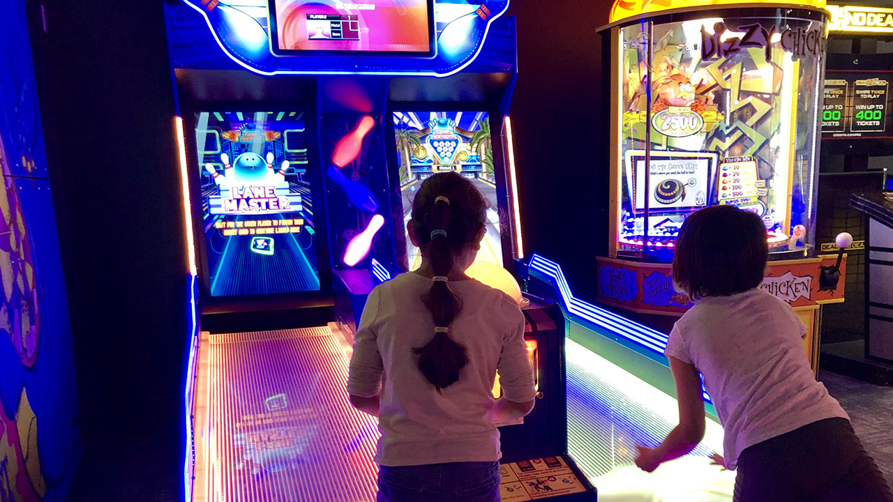 Win tickets and prizes at the arcade