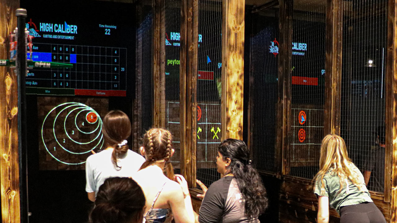 axe throwing at High Caliber Karting and Entertainment is so much fun