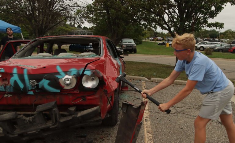 smash car at high caliber